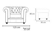 Poltrona Chesterfield de Couro - Marrom - Mempra