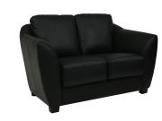 Sofá de Couro Baltic 2 Lugares  - Preto Pigmentado - Mempra