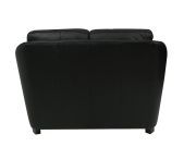 Sofá de Couro Baltic 2 Lugares  - Preto Pigmentado - Mempra