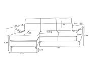 Sofá de Couro Hannover 3 lugares com Chaise - Mempra