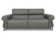 Sofá Reclinável Elétrico de Couro Belarus - Cement Grey - Mempra 