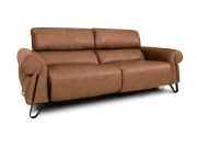 Sofá Reclinável Elétrico de Couro Belarus - Soft Mel - Mempra
