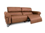 Sofá Reclinável Elétrico de Couro Belarus - Soft Mel - Mempra