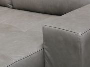 Sofá Retrátil e Reclinável de Couro Atami - Cement Grey - Mempra