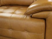 Sofá Retrátil e Reclinável de Couro Filipinas Canto com Chaise 1,26 m - Caramelo - Mempra